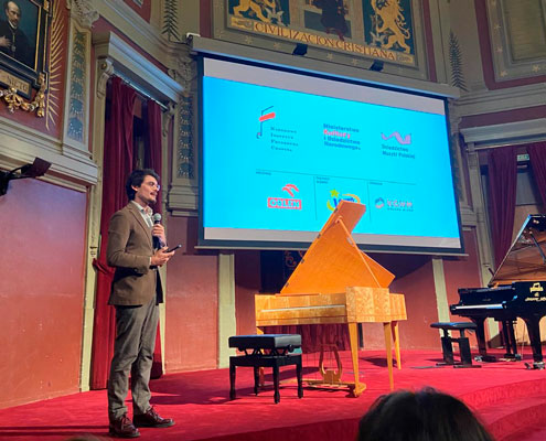 Escenario del concurso de piano histórico realizado en Varsovia (2022), participado por Askaz Cultura.